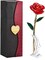 Gold Rose 24K Plated Gold Dipped Rose, Forever Preserved Red Rose (Blue with Stand) 3.14"D x 3.14"W x 10.2"H